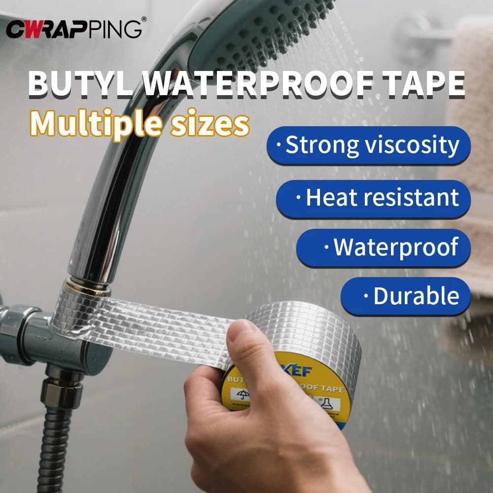 Super Sticky Aluminum Foil Butyl Rubber Tape High Temperature Resistance Waterproof Roof Pipe Stop Leak Crack Duct Repair Tape - 4