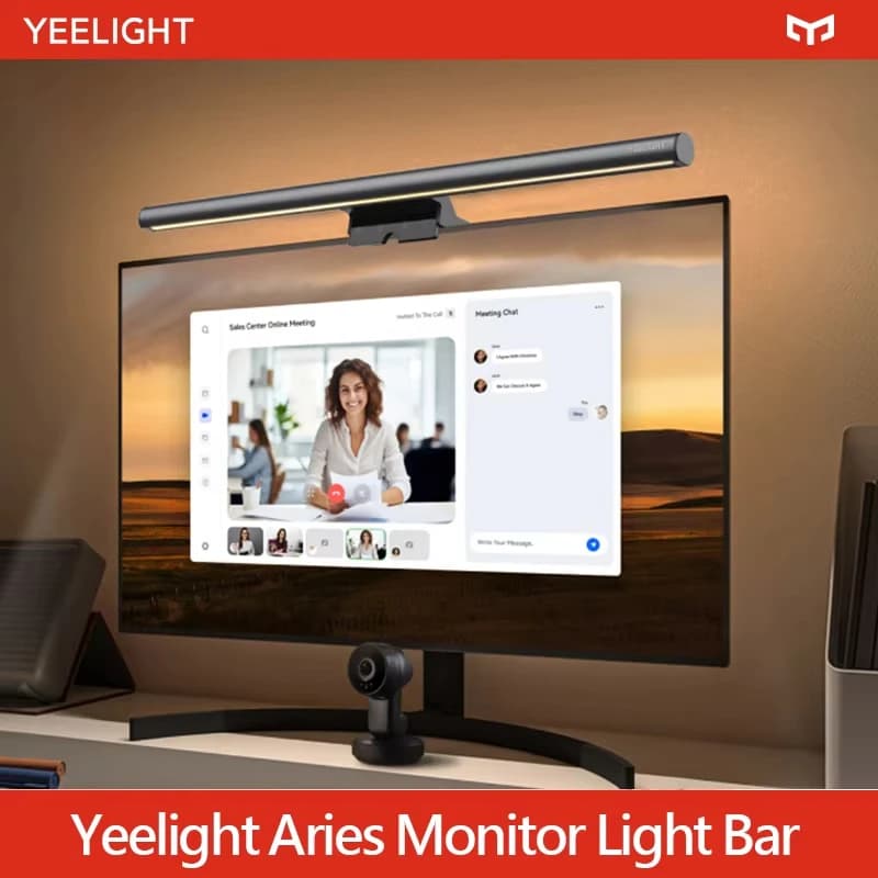 شريط إضاءة شاشة الكمبيوتر Yeelight Aries، مصباح معلق LED، تحكم ذكي باللمس، 3 مستويات إعتام، 2700K-6500K، قابل للدوران 45 درجة