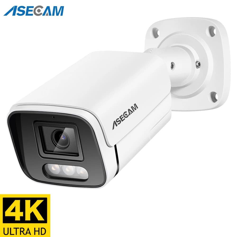 كاميرا IP جديدة بدقة 4K و8 ميجابكسل مع صوت، خارجية POE H.265 Onvif، كاميرا مراقبة منزلية برؤية ليلية ملونة بدقة 4 ميجابكسل