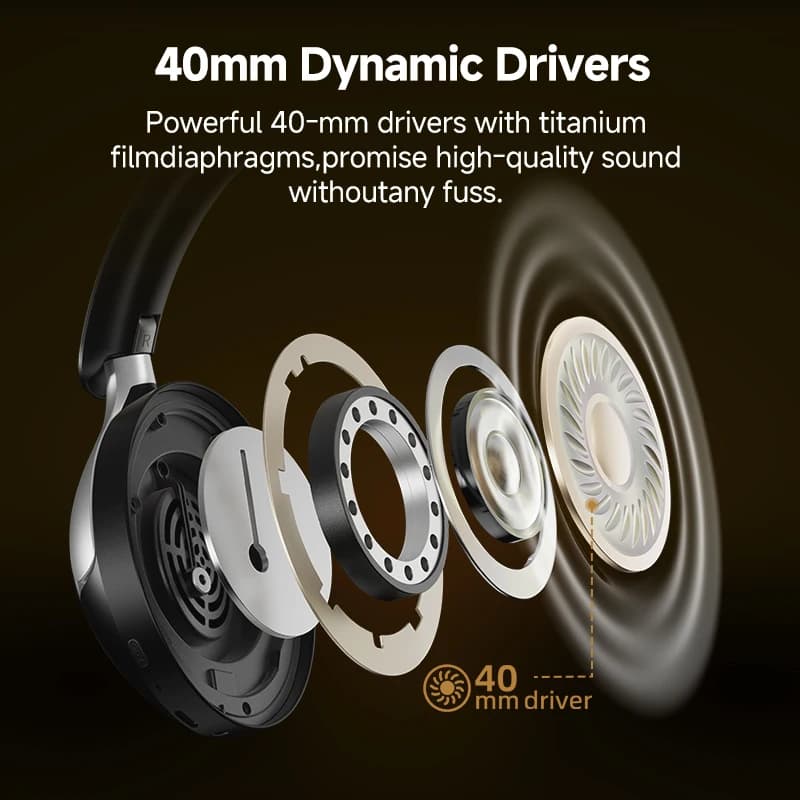 سماعات رأس QCY H3 PRO ANC بلوتوث مع تقنية ANC التكيفية سماعات 50dB إلغاء ضوضاء نشط LDAC صوت عالي الدقة لاسلكية 55 ساعة تشغيل - 4