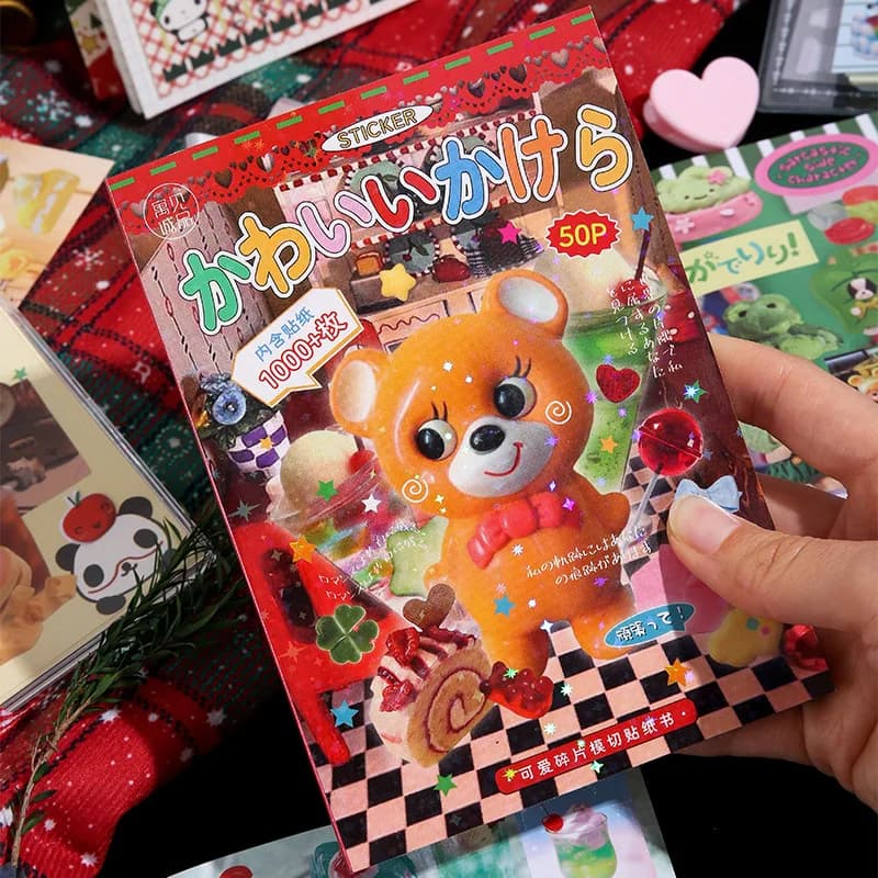 50piece/book Cute Japanese Y2K Cut Film Sticker Girl Journal Phone Case DIY Scrapbook Sticker Kawaii Decoration Sticker Gift - 5