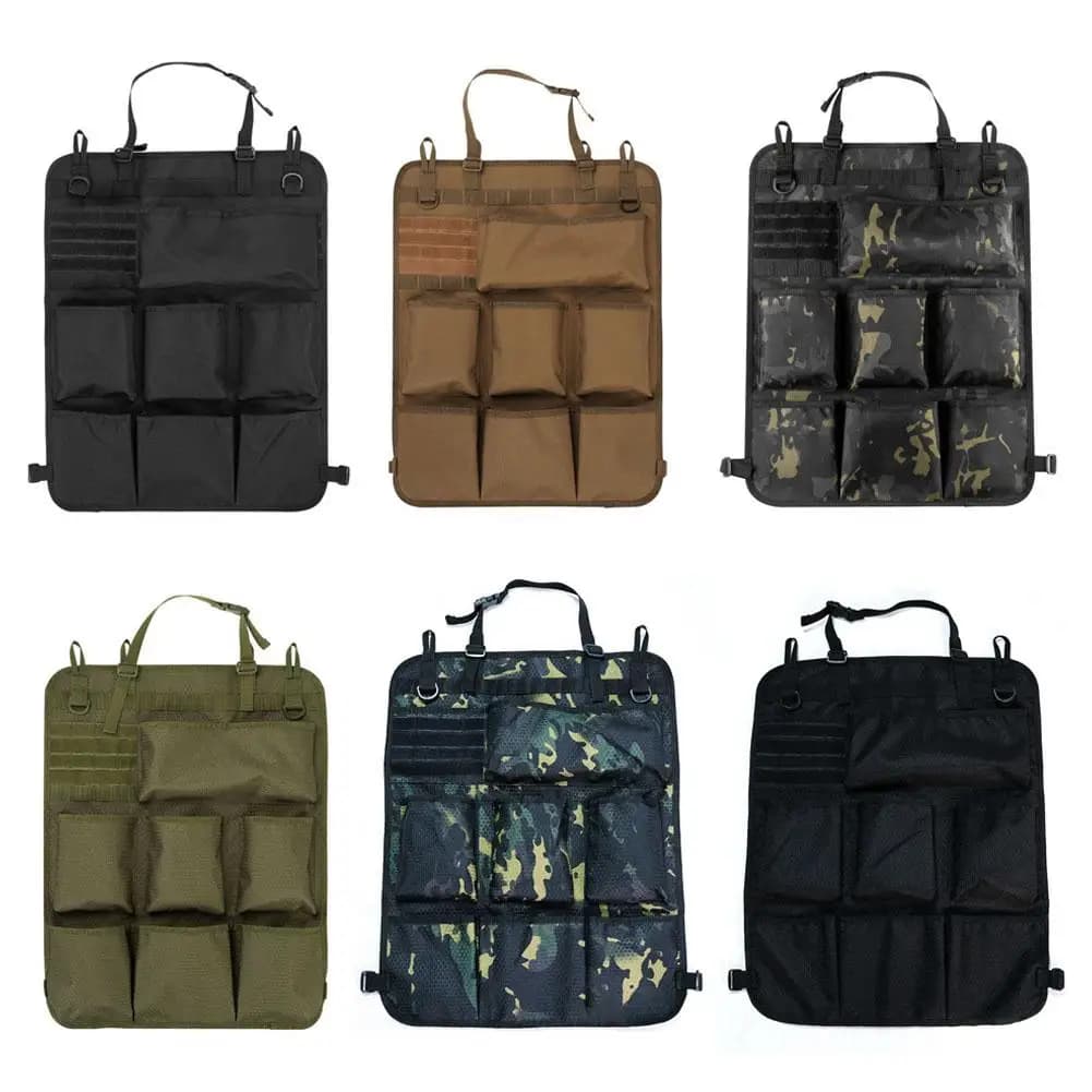 Universal Vehicle Seat Back Organizer Military Style Camo Storage Bag with 7 Pockets Tactical Auto Organizer for Car Truck SUV - 5