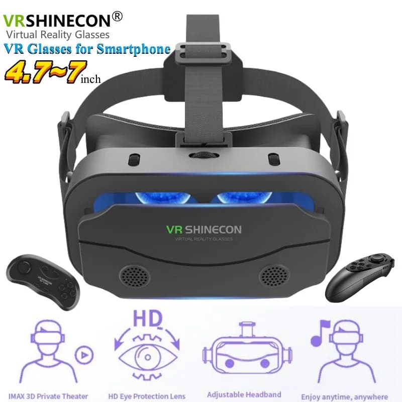 G13 آيماكس نظارات واقع افتراضي ثلاثية الأبعاد، جوجل كاردبورد VR، خوذة للهاتف 4.7-7 بوصة، تدعم وحدة تحكم الألعاب