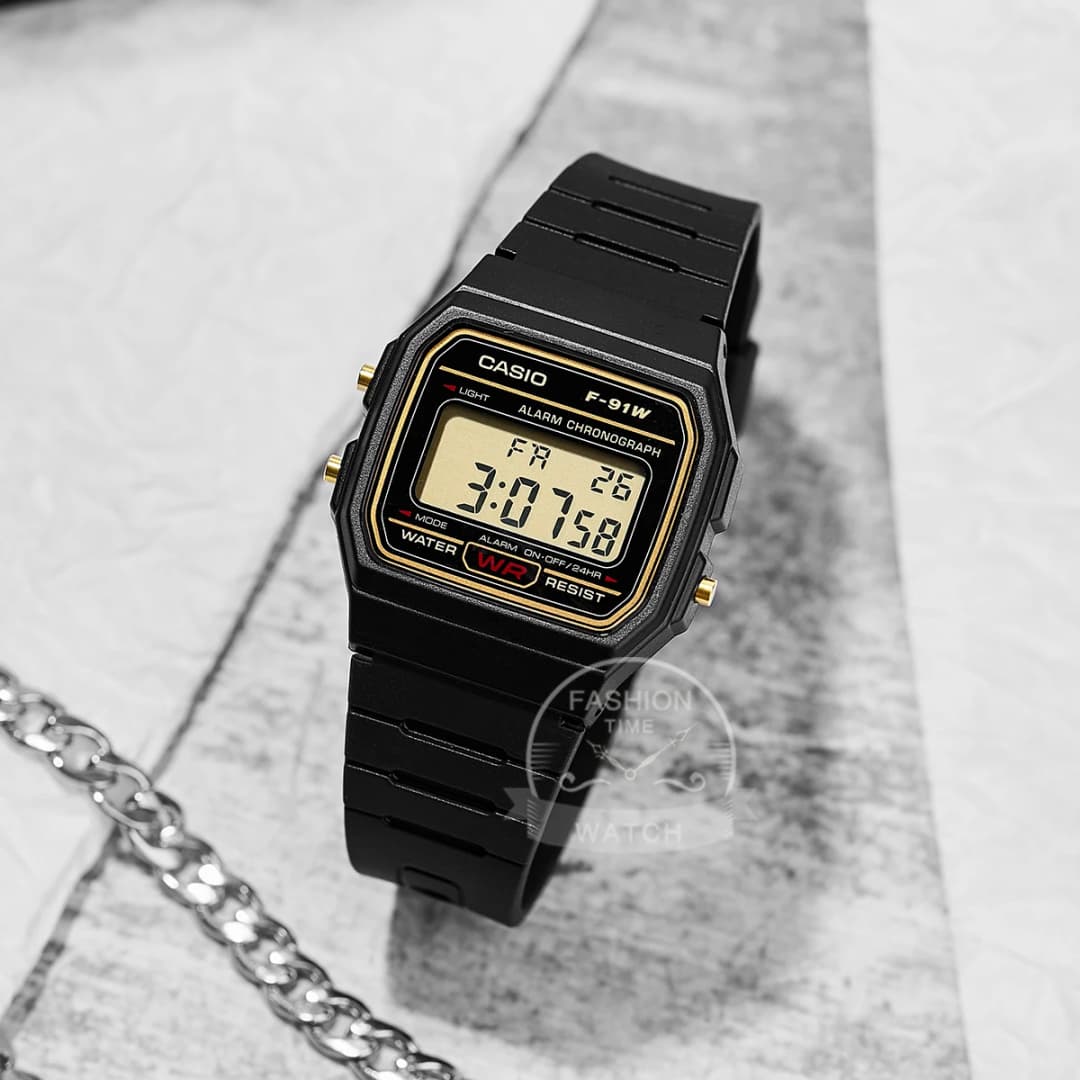 Casio Versatile Small Square Watch Retro Comfortable Design Classic Style for Casual Wear F-91WG-9 - 2