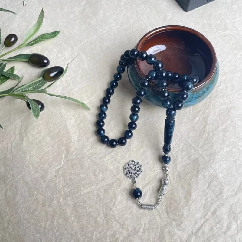 Muslim rosary 10mm 45 acrylic imitation beeswax starlight single ear bracelet TASBIH, Middle Eastern prayer rosary - 2