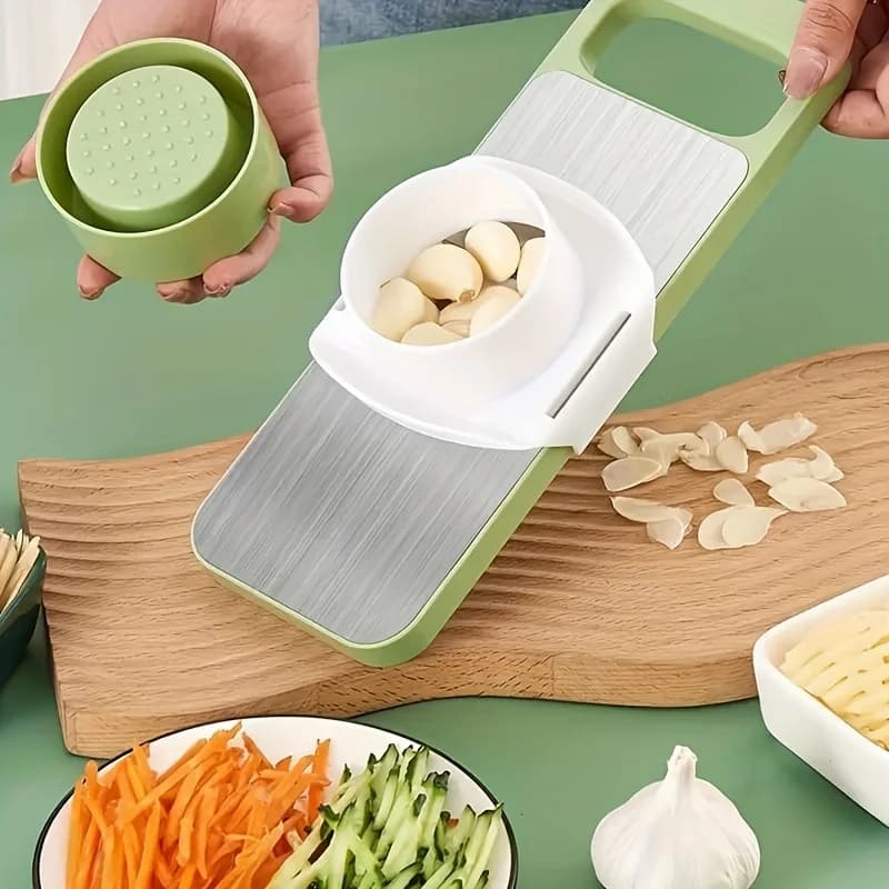 7pcs/set Multifunctional Vegetable Slicer and Grater Set - Interchangeable Blades Manual Kitchen Tool Kit - for Potatoes - 4