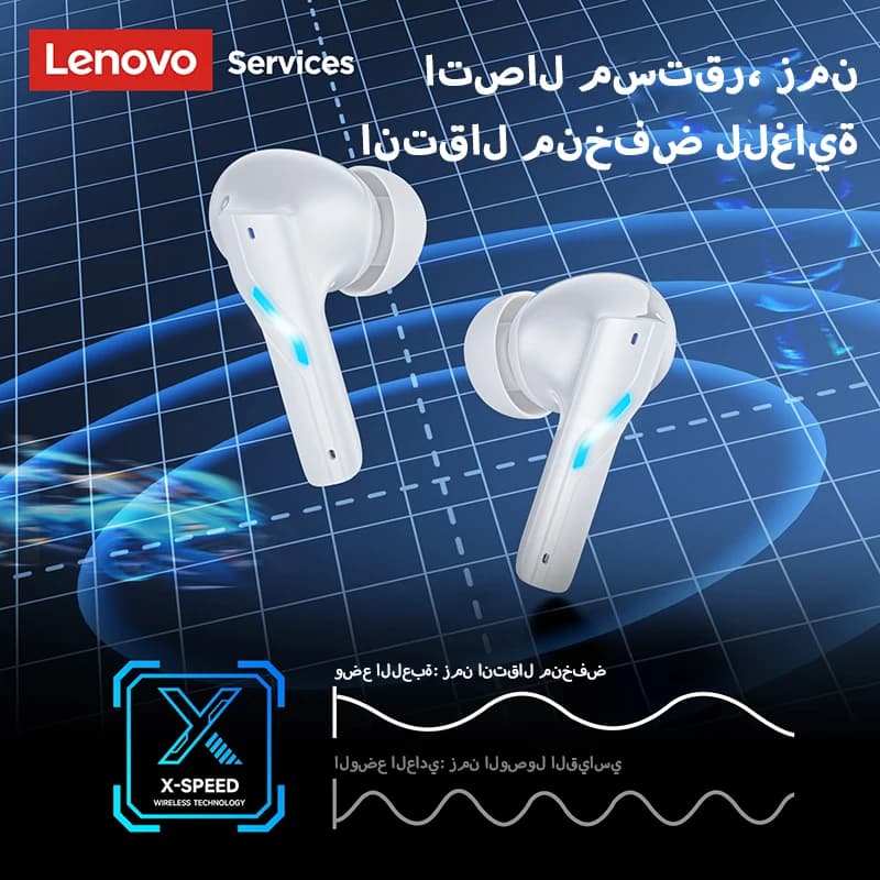 سماعات لينوفو GT100 TWS بلوتوث 6.0 للألعاب سماعات أذن ذات تأخير منخفض للغاية عمر طويل سماعات لاسلكية مكالمات صوتية عالية الدقة - 5
