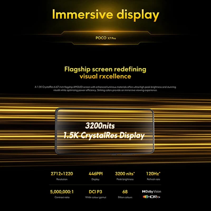 Global Version POCO X7 Pro Smartphone Dimensity 8400-Ultra 6000mAh 90W HyperCharge NFC 6.67" 1.5K 120Hz AMOLED display - 5