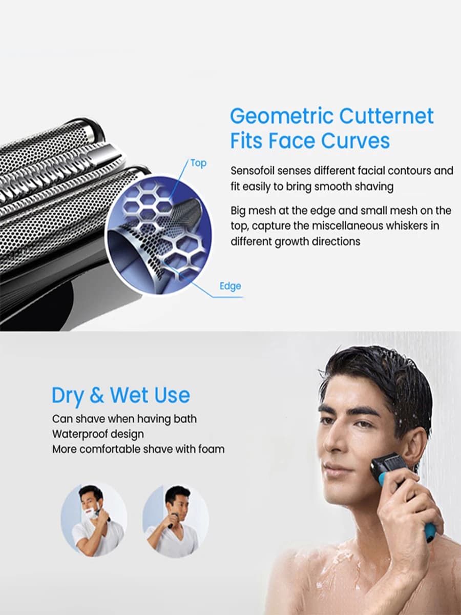 Braun Series 3 ProSkin Electric Razor, 3 Floating Blades, Precision Trimmer, 100% Waterproof, Cordless Rechargeable Shaver for M - 2