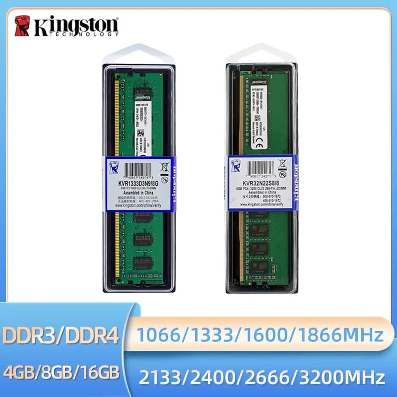 ذاكرة رام كينجستون 4 جيجا 8 جيجا 16 جيجا DDR3 1600 1066 1333 1866 ميجا هرتز DDR4 3200 2133 2400 2666 ميجا هرتز ذاكرة كمبيوتر مكتبي غير ECC DIMM