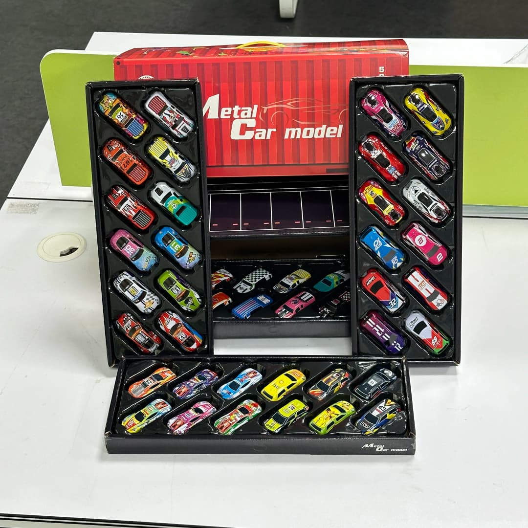 10-48 Pieces Mini Car Set Inertia Pull Back Cars for Boys Plastic Vehicle Model with Container Collection Toy Birthday Gift Kid - 3