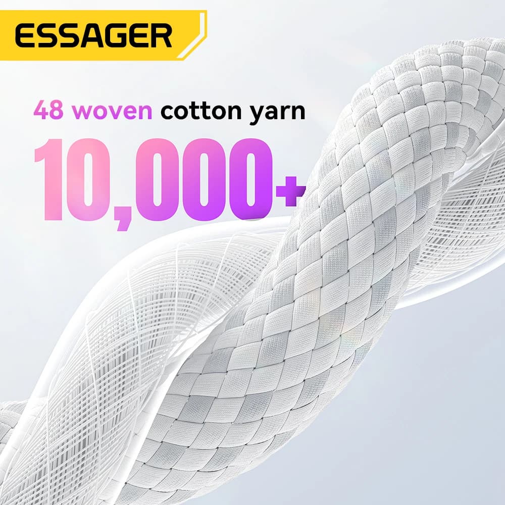 Essager 60W USB Type C to Type C Cable For iphone 16 15 14 Pro Xiaomi Huawei Fast Charging USB C Cable For Samsung Fast Cable - 3