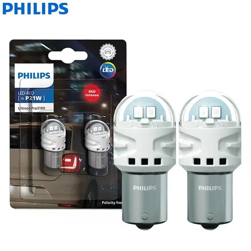 مصابيح إشارات Philips Ultinon Pro3100 LED P21/5W 1157 S25 حمراء بيضاء إضاءة خلفية إشارة توقف ضباب P21W - 6