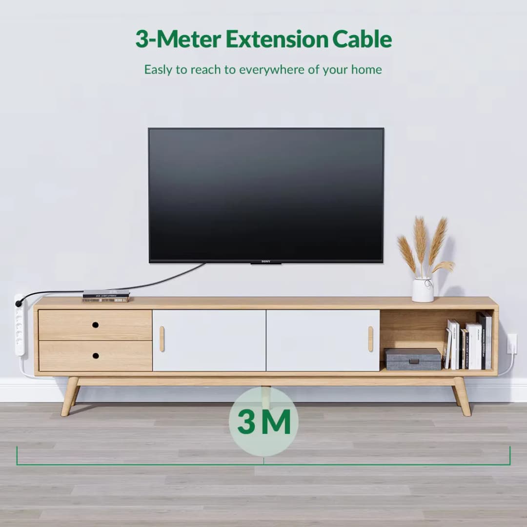 شريط طاقة ORICO 6AC بقوة 2500 واط مع كابل تمديد 3 أمتار ومقابس كهربائية متعددة مع واقي من ارتفاع التيار ومرشح شبكة - 3
