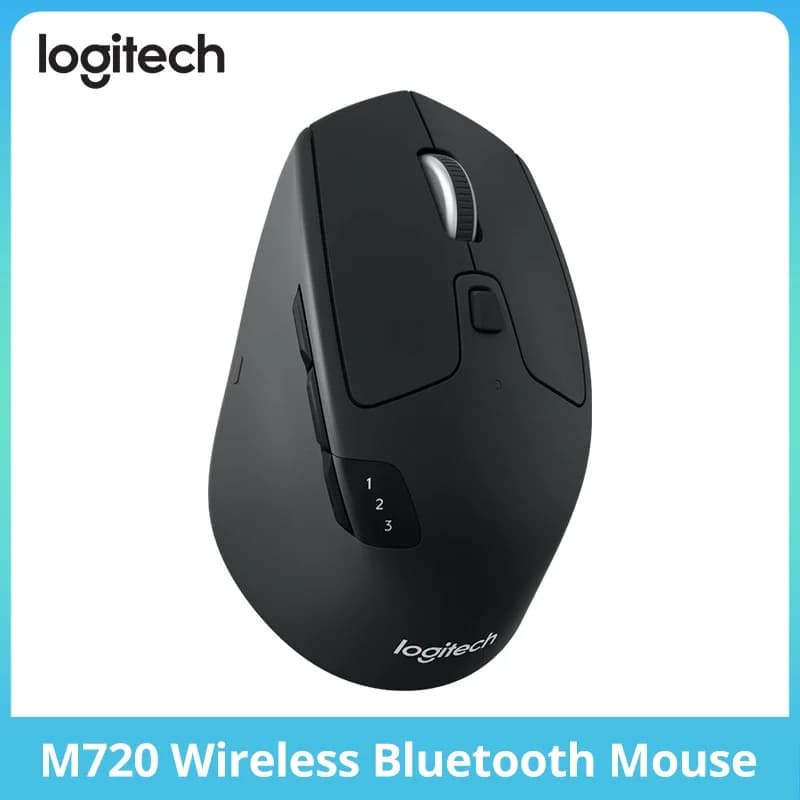 ماوس Logitech M720 بلوتوث لاسلكي متعدد الأجهزة وضع مزدوج مريح صامت ماوس مكتب للمنزل مكتب لابتوب