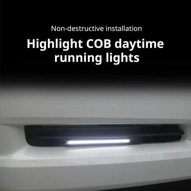 2 قطعة 17 سم أضواء نهارية مقاومة للماء عالمية مصباح ضباب COB إضاءة نهارية LED مصباح DRL مصباح ضباب شريط إضاءة - 5