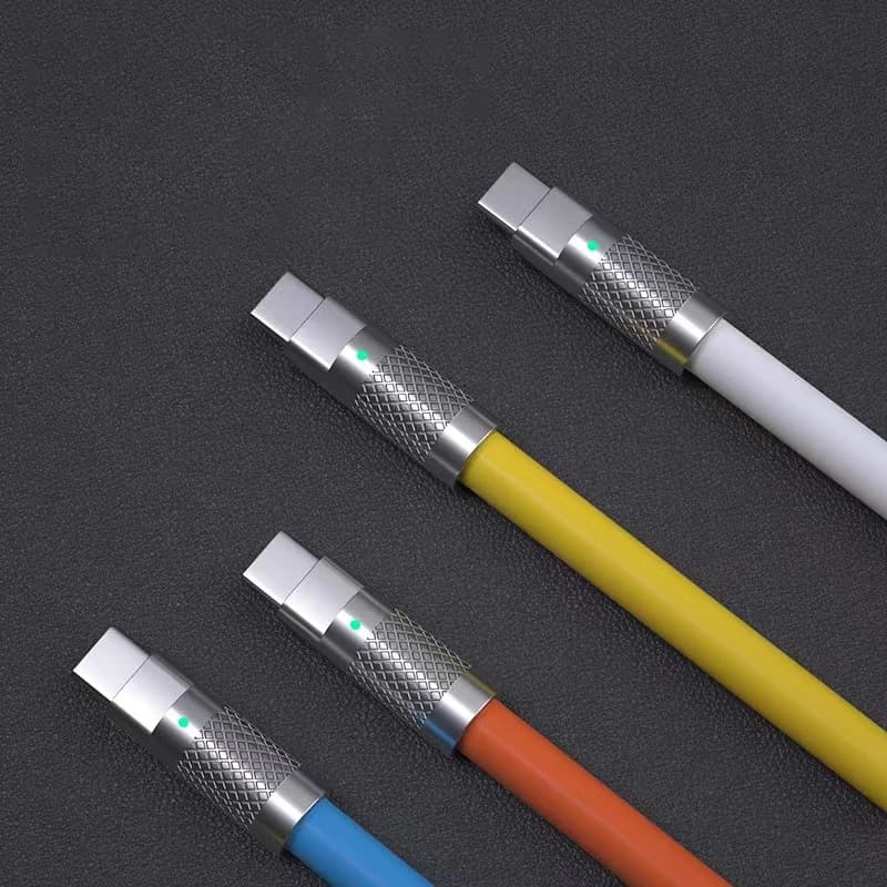 كابل شحن سريع 120 واط 6 أمبير PD من النوع C من السيليكون السائل شحن سريع 1 متر 2 متر كابل USB كابل شاحن من النوع C إلى C - 4