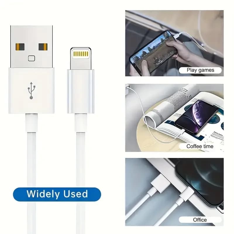 كابل شحن TPE معتمد MFi 1 قطعة 3 قطع USB A إلى Lightning سلك شاحن آيفون متوافق مع iPhone 14 13 12 11 Pro Max - 5