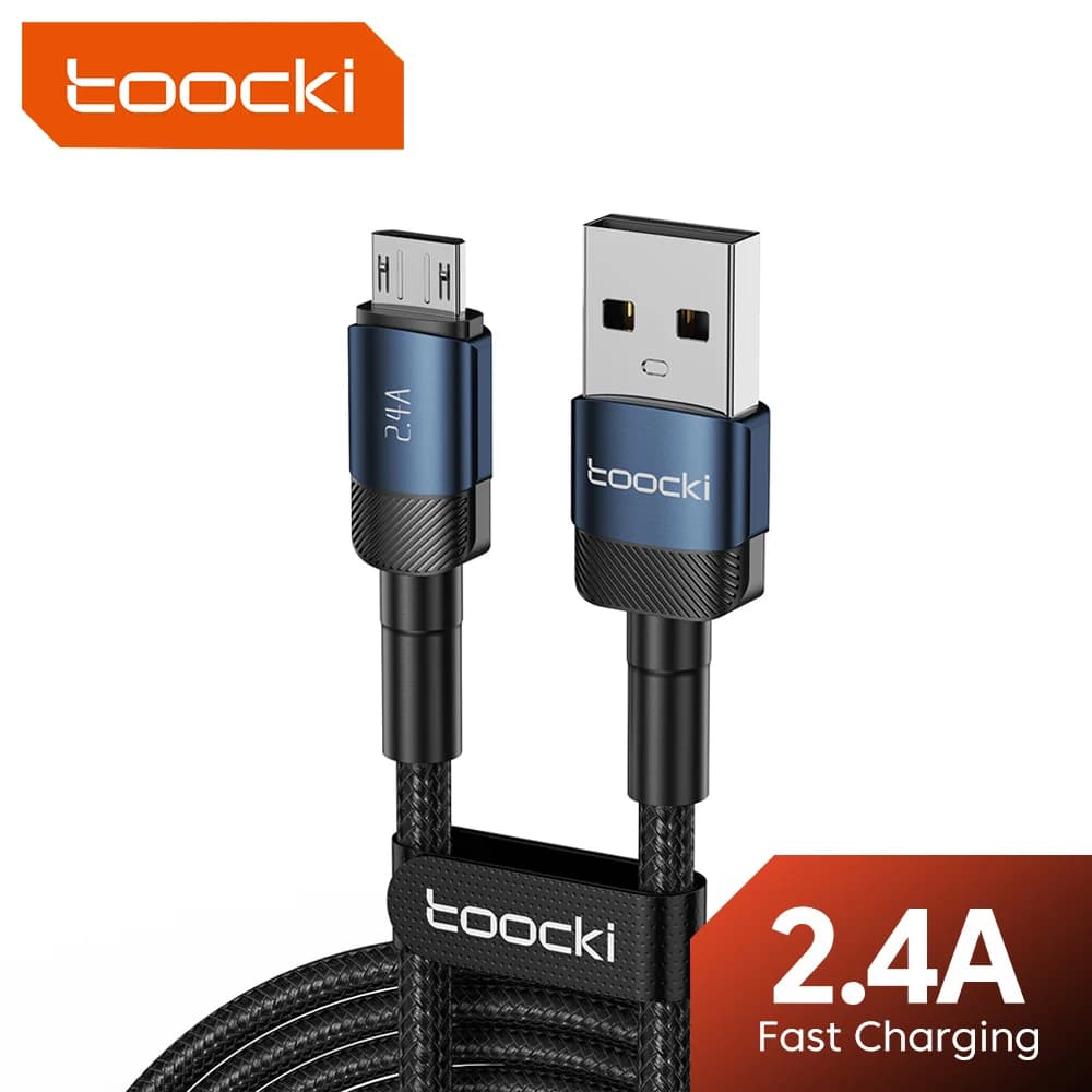 Toocki 2.4A مايكرو كابل يو اس بي شحن سريع PD QC شحن سريع مايكرو كابل لسامسونج S6 S7 ريدمي ملاحظة سماعة مروحة USB سلك البيانات