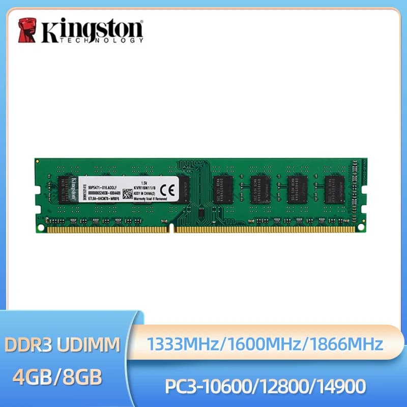 ذاكرة رام كينجستون DDR3 4 جيجا 8 جيجا 1600 ميجا هرتز PC3-12800 1.5 فولت 240 دبوس لكمبيوتر مكتبي