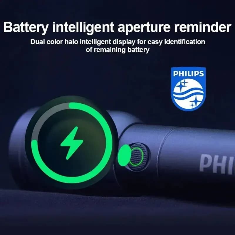 مصباح يدوي Philips 6168 مع تقريب بصري ومنفذ Type-C ومحمول مع 4 أوضاع إضاءة لمصباح التخييم للدفاع عن النفس - 3