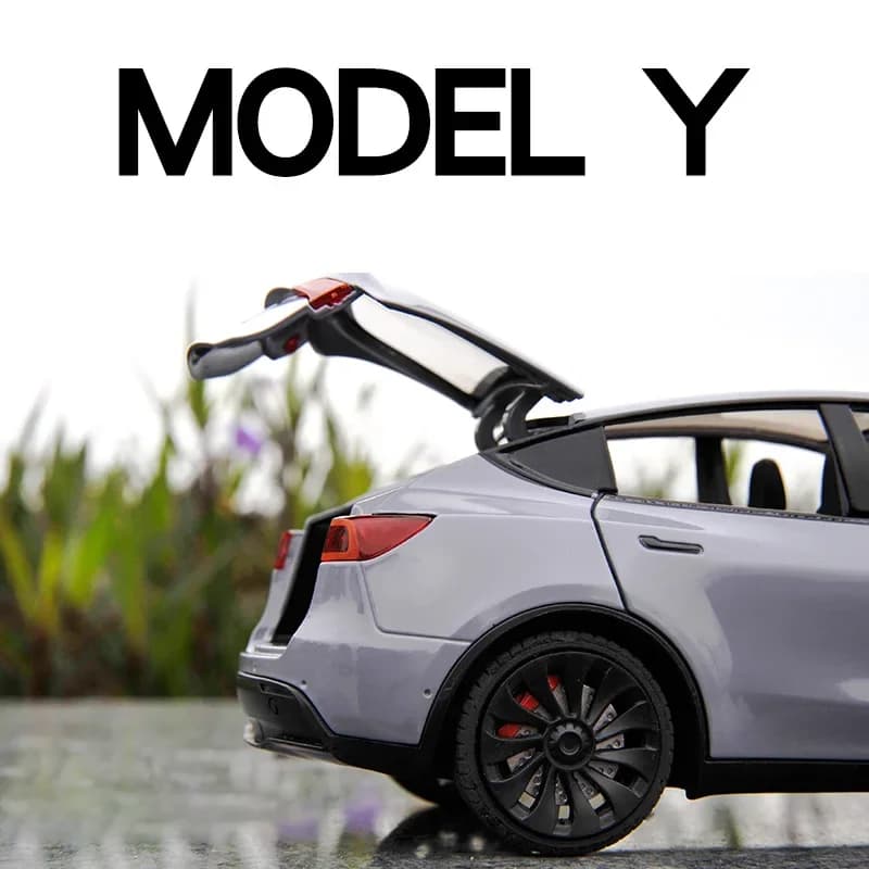 1:24 Tesla Model Y Model 3 Model S Metal Alloy Diecast Toy Car Model Sound And Light Children's Toy Collectibles Birthday Gifts - 3