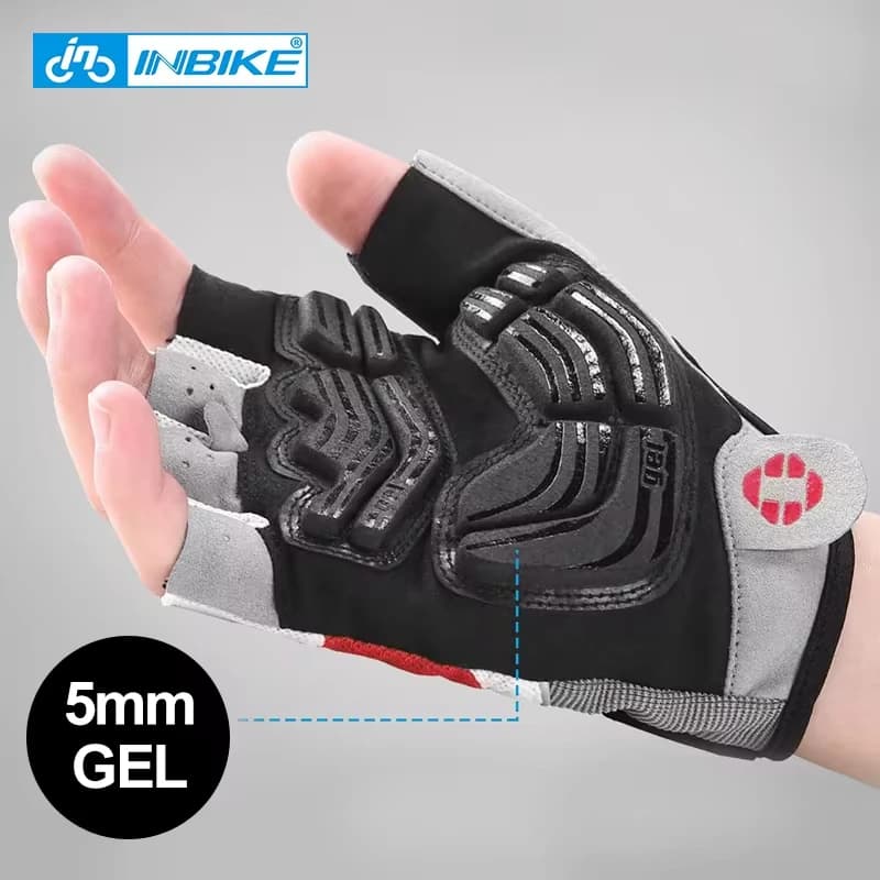 قفازات ركوب دراجات INBIKE مع بطانة جل مقاومة للصدمات نصف إصبع قفازات رياضية للرجال والنساء قفازات لياقة بدنية لصالة الألعاب الرياضية IF239