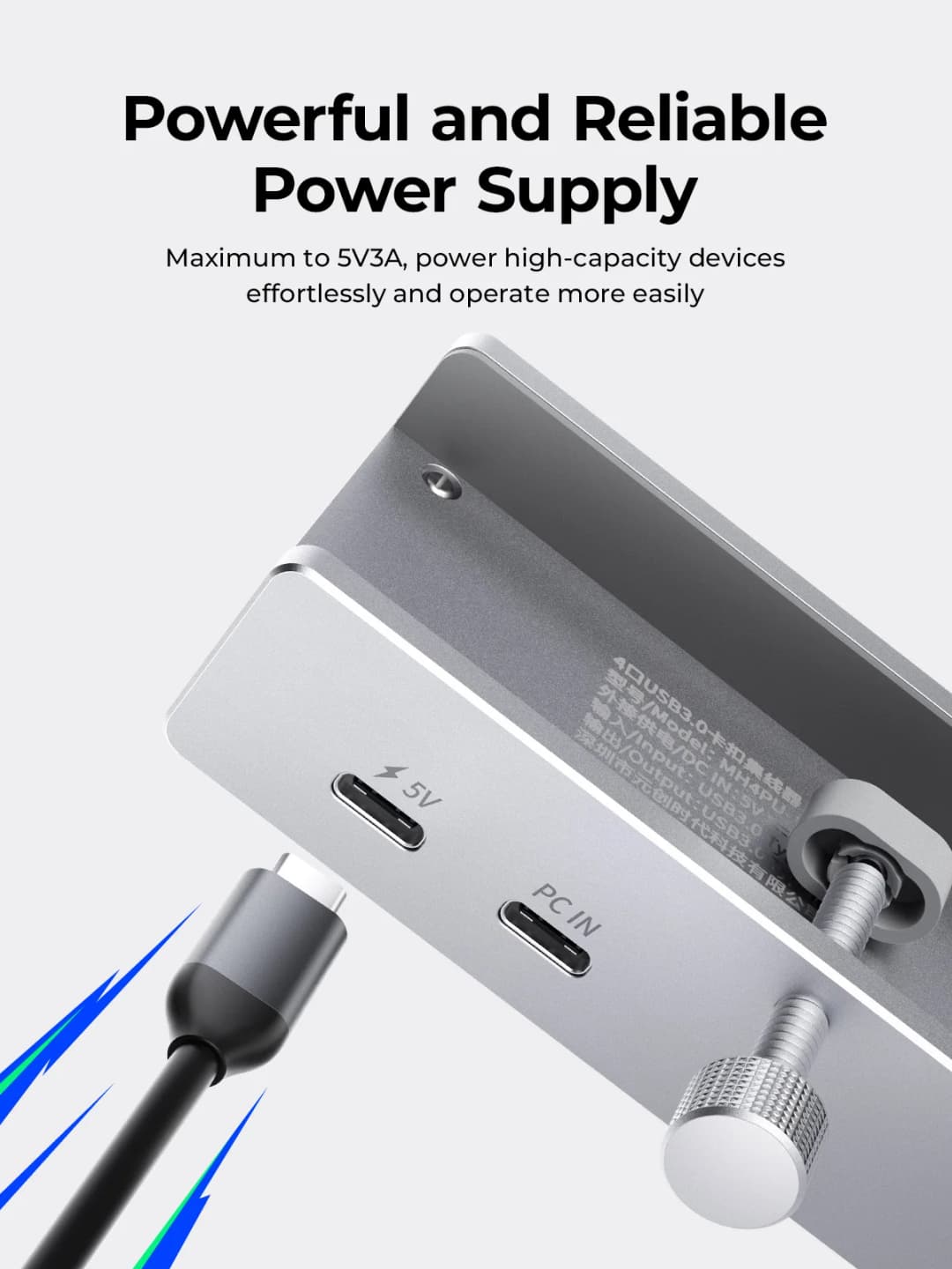 ORICO USB 3.2 Hub 6-Port Expansion with Power Connector 10Gbps Protocol High-Speed Transmission SD TF Card Fast Reading - 5