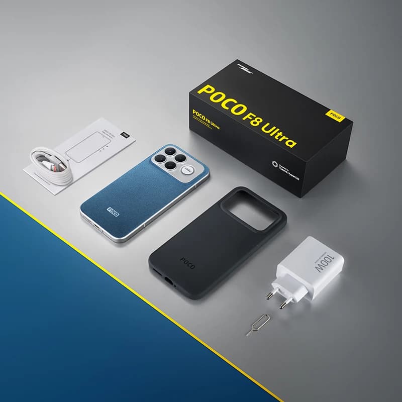 هاتف POCO F8 Ultra - الإصدار العالمي، معالج Snapdragon 8 Elite Gen 5، كاميرا 50 ميجابكسل، شاشة 6.9 بوصة بمعدل تحديث 120 هرتز، بطارية 6500 مللي أمبير - 6