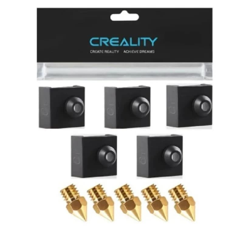 فوهات رسمية Creality Ender 3/Ender 5 مقاس 0.4 مم مع أغطية، لطابعات Ender 3 V2/Ender 3 Pro/Ender 3 Max/CR 10 سلسلة قطع طابعة ثلاثية الأبعاد