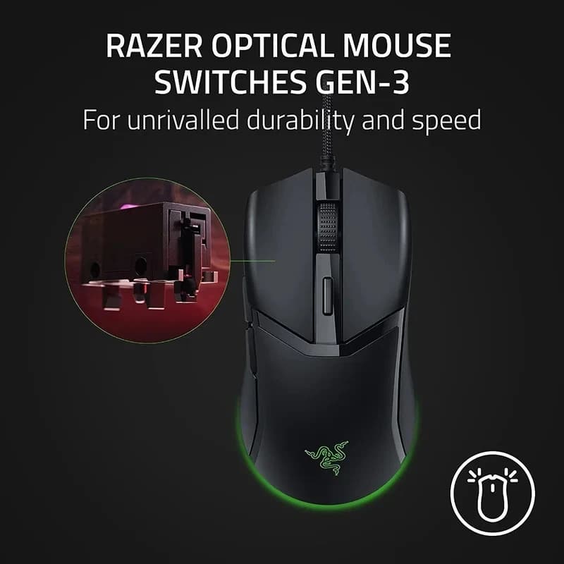 ماوس Razer Cobra جديد أصلي 58g خفيف سلكي للألعاب مفاتيح بصرية إضاءة RGB وهمية مصغرة للحاسوب - 4