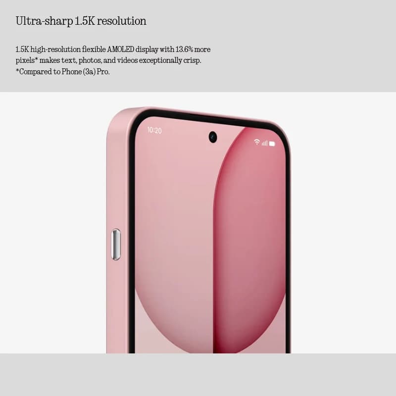 Nothing Phone （4a）Snapdragon 7s Gen 4 6.78-inch flexible AMOLED 5080mAh battery 50 MP IP64 NFC Global version - 3