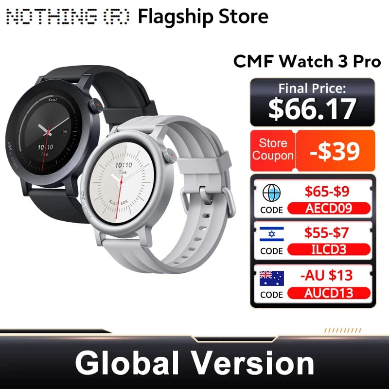 الإصدار العالمي Nothing CMF Watch 3 Pro بشاشة AMOLED 1.43 بوصة مع GPS مزدوج النطاق ومكالمات بلوتوث وساعة ذكية مع 131 وضع رياضي ومراقب أكسجين الدم