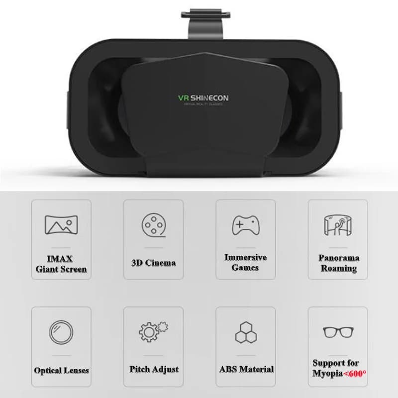 G10 IMAX أفلام ثلاثية الأبعاد شاشة عملاقة نظارات الواقع الافتراضي جوجل كرتون صندوق VR خوذة للهاتف 4.7-7 بوصة ، دعم أذرع التحكم في ألعاب الفيديو - 6