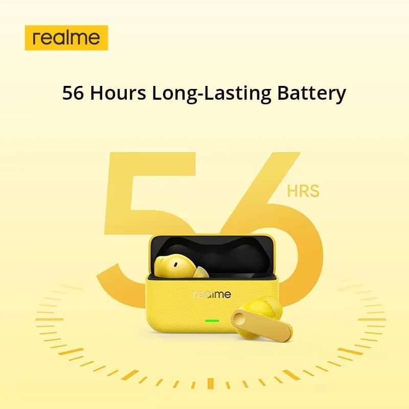 الإصدار العالمي realme buds T500 pro  12.4mm مشغل باس LHDC سماعات 50dB تقليل بلوتوث 6.1 IP55 TWS سماعات أذن لاسلكية - 4