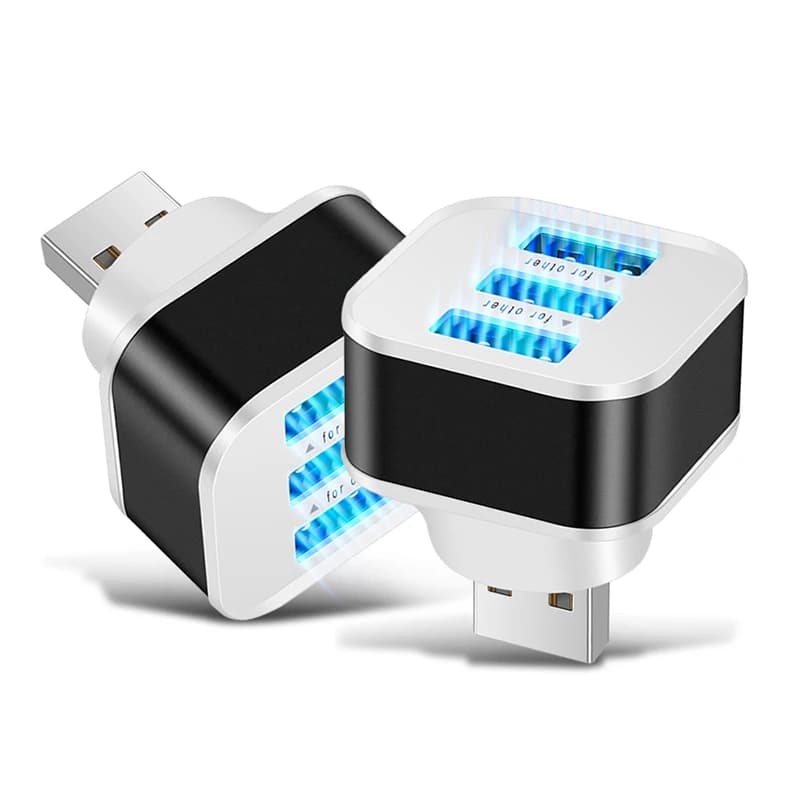 موزع USB بـ 3 منافذ، USB2.0، شحن سريع، واجهات متعددة، محول شحن للهاتف، الكمبيوتر اللوحي، والكمبيوتر المحمول - 2