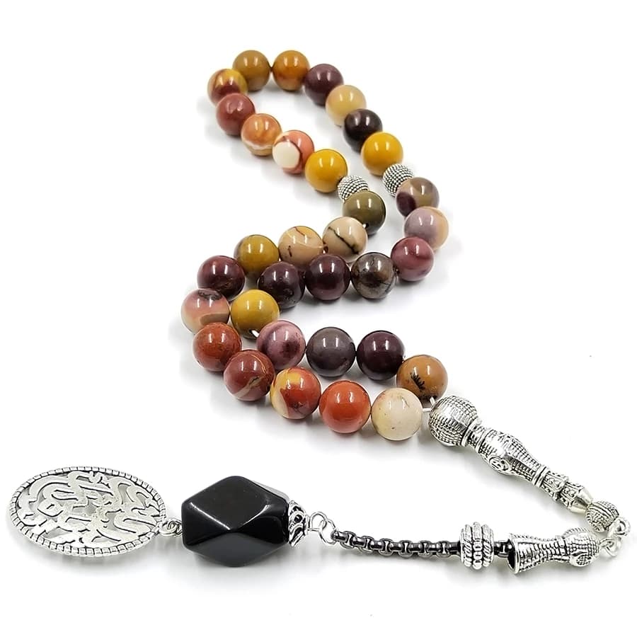 Tasbih Natural Mookaite Stone Round prayer Beads Bracelet Strand Ramadan eid gift turkish accessories on hand