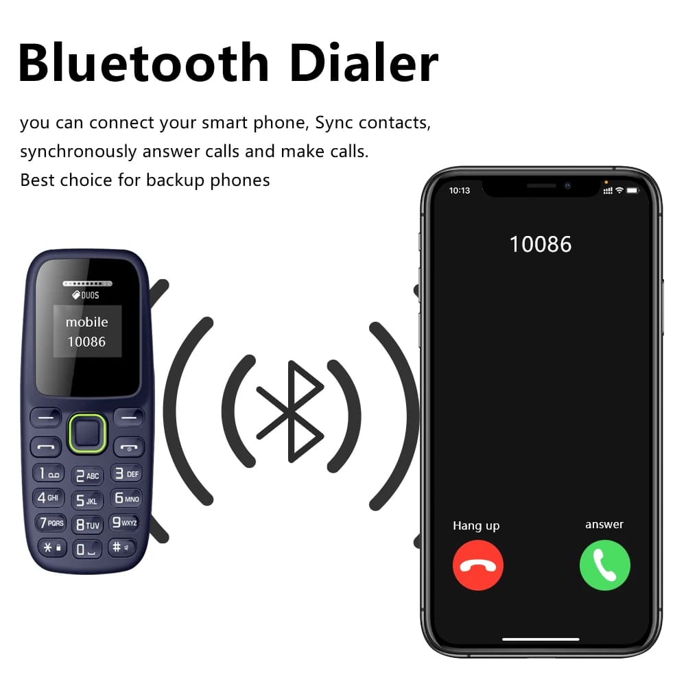 BM310 هاتف محمول صغير، غير مقفول، سماعة بلوتوث، منخفض الإشعاع، تسجيل مكالمات تلقائي، ثنائي الشريحة - 3