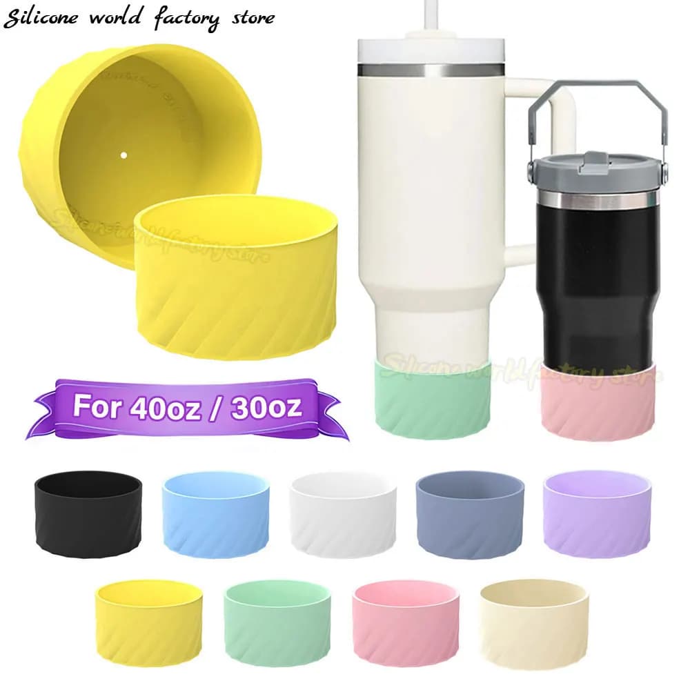 SW 7.5/7CM Silicone Cup Bottom Cover for Stanley 40oz/30oz Tumbler Quencher Adventure for IceFlow Flip Straw Water Bottle Sleeve