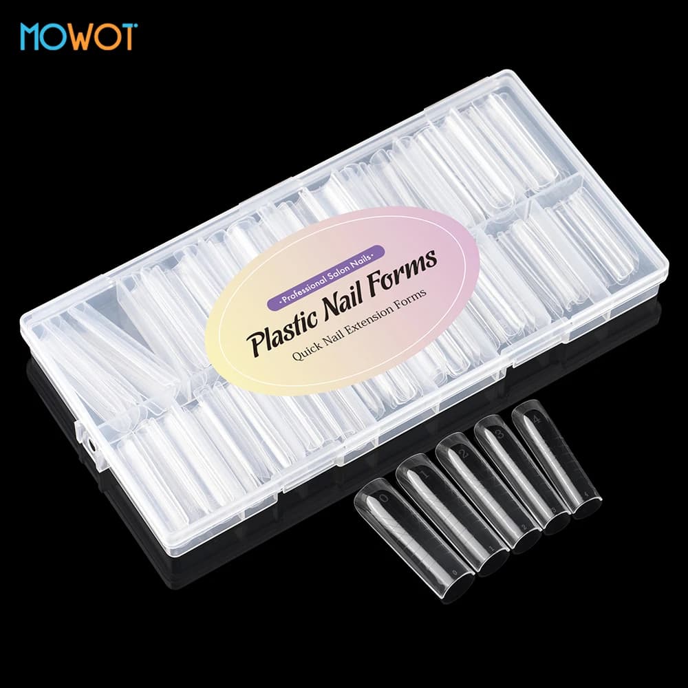 MOWOT New Square Dual Nail Form Extension False Nail Tips Quick Building Gel Molds Full Cover Large Size Acrylic Nail Top Forms - 5