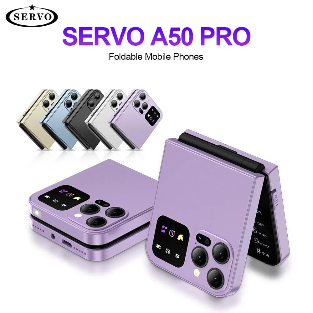 هاتف محمول قابل للطي SERVO A50 PRO، راديو FM تلقائي، تسجيل المكالمات، طلب سريع، صوت سحري، شريحتين، مفتوح GSM، 2.4 بوصة، Type-C