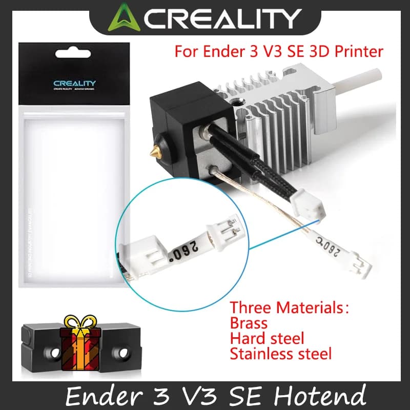 Creality Official Ender 3 V3 SE Hotend Upgrade Hotend Kit High Temperature 300℃ Titanium Heatbreak Plated