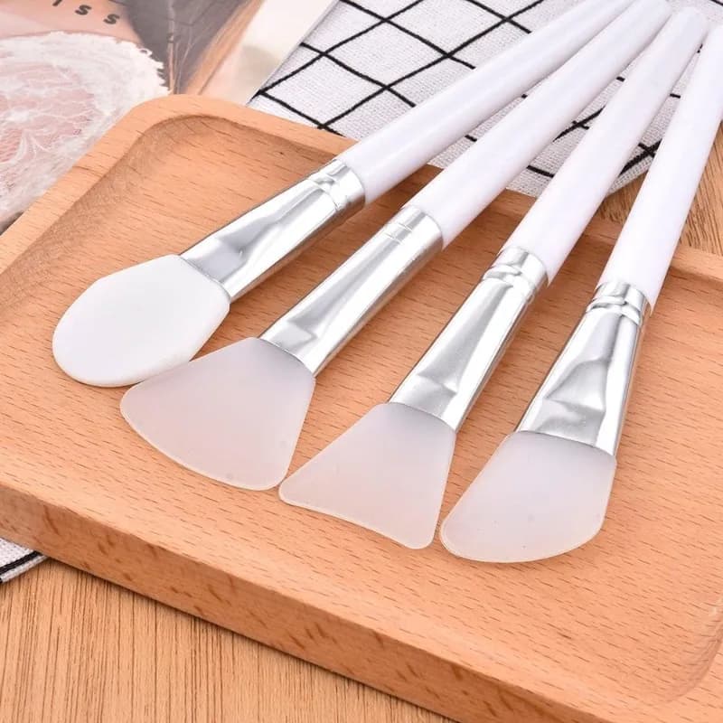 4 قطعة/المجموعة الأبيض ماكياج سيليكون قناع الوجه فرشاة المهنية الطين كريم فرش DIY العناية بالبشرة الأساس التجميل الجمال أداة