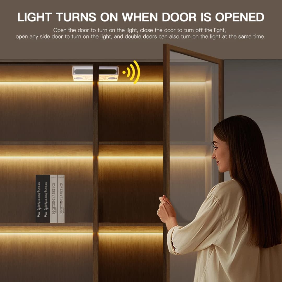 مستشعر اقتراب باب ذكي تحكم إضاءة LED تحت الخزانة 12V شريط LED COB مصباح خزانة إضاءة خلفية للغرفة والمطبخ - 3