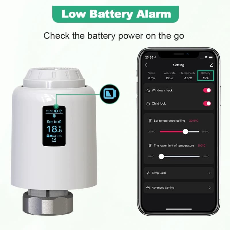 Tuya TRV Wifi Thermostat  Smart Thermostatic Head Radiator Valve  Actuator  Heating Temperature Controller Alexa Google Home - 4