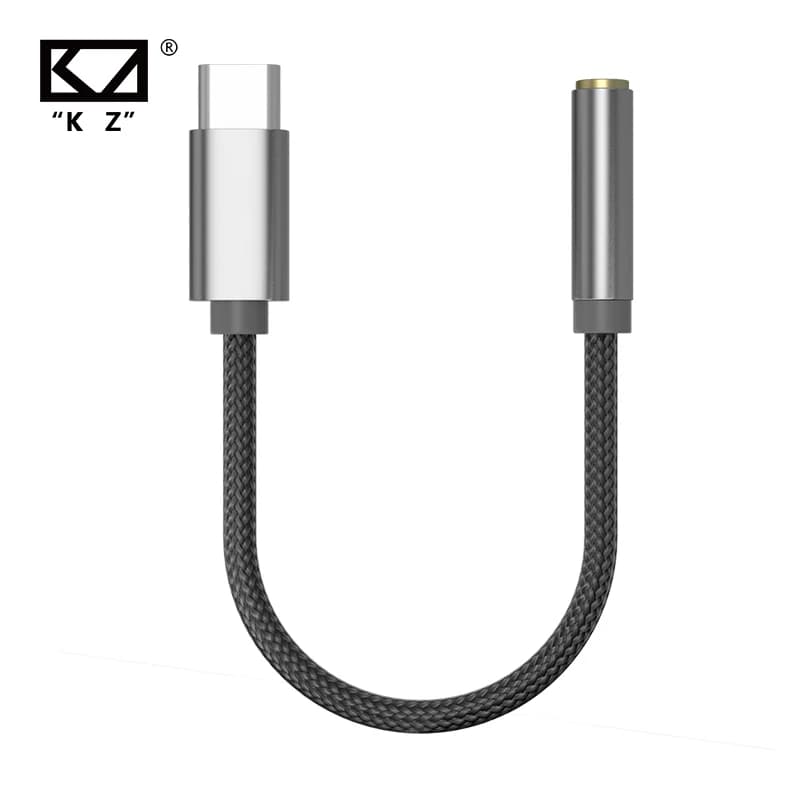 KZ AM01 محول صوت نوع-C إلى 3.5mm 32bit/384kHz هاي فاي DAC + مكبر صوت IC رقاقة مزدوجة كابل صوت سماعة أذن