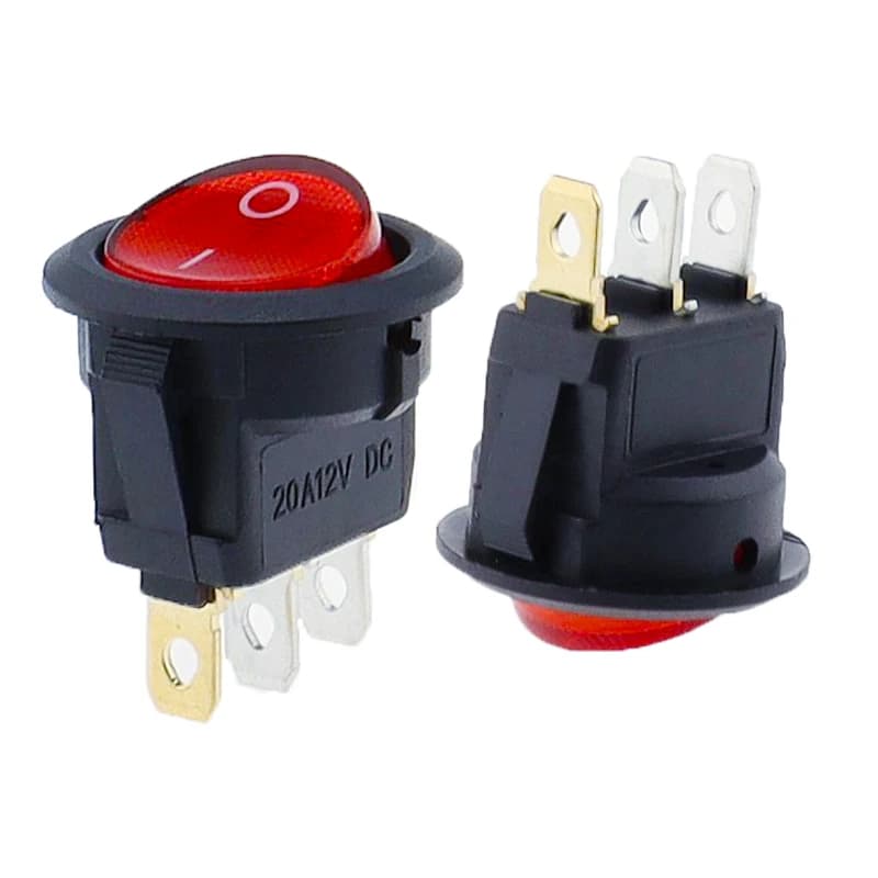 1 قطعة 20 مللي متر KCD1 Led التبديل 12 فولت 220 فولت ضوء السلطة التبديل أضواء زر السيارة تشغيل/إيقاف 3pin جولة الروك التبديل - 4