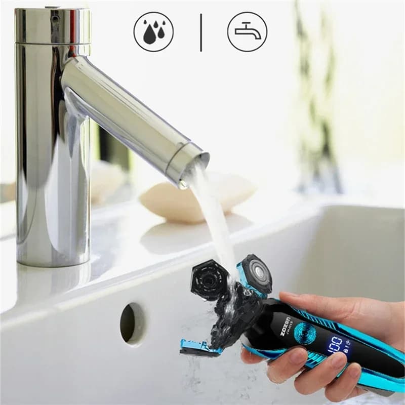 Men's Electric Shaver Rechargeable Electric Razor Hair Clipper Cutting Shaving Machine for Men Beard Trimmer Wet-Dry Dual Use - 6