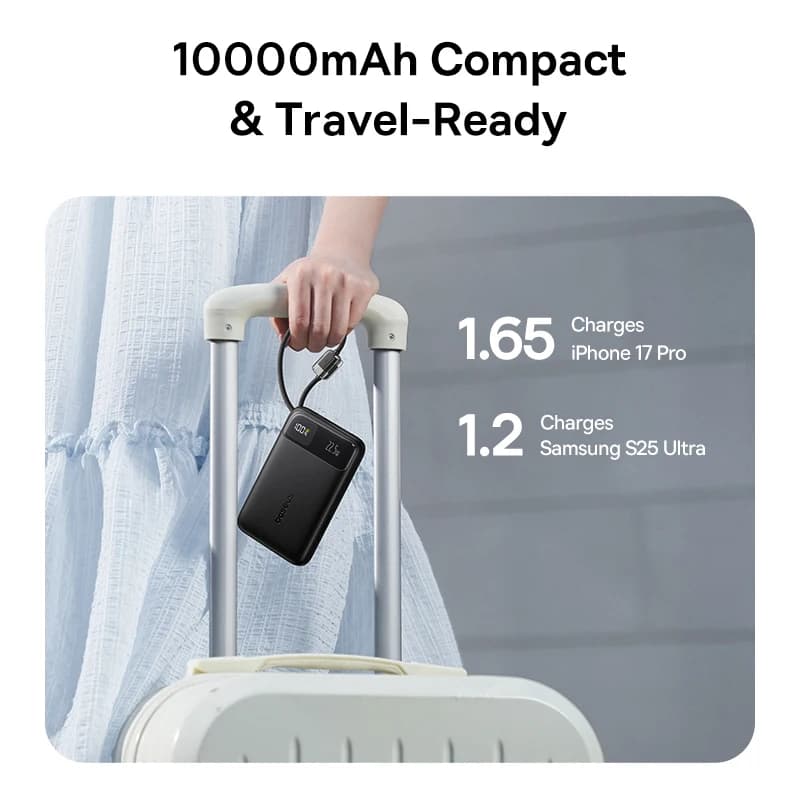 بنك طاقة Baseus سعة 10000 مللي أمبير مع كابل USB-C مزدوج وشحن سريع - 5