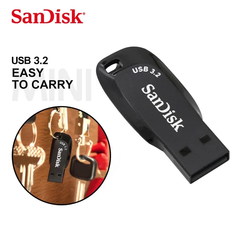 محرك أقراص فلاش USB 3.2 من SanDisk CZ410 32 جيجابايت 64 جيجابايت 128 جيجابايت محرك أقراص ذاكرة أسود U Disk Mini Pendrive أسود تخزين خارجي - 4